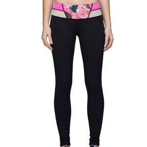 Lululemon Wunder Under Pant Full-On Luon Black Quilt Spring 14-20 Reversible 8